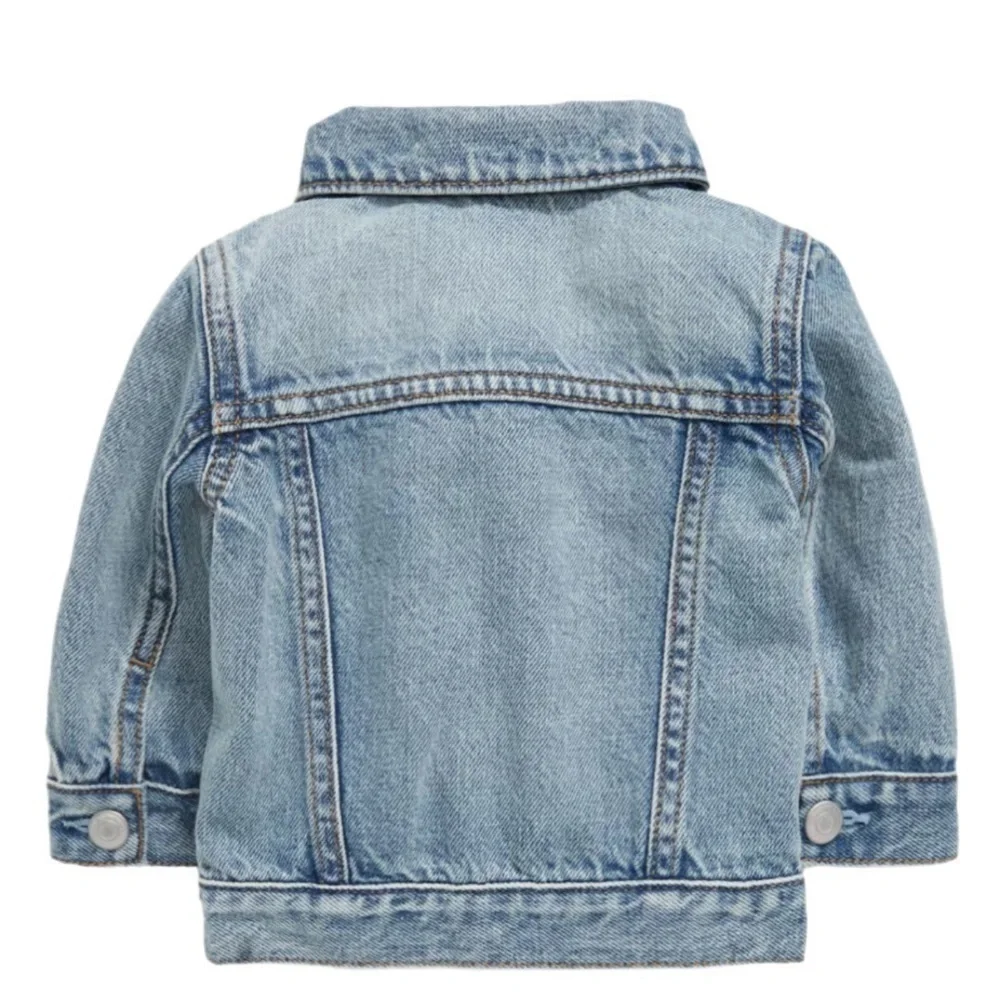 Old Navy Toddler Blue Jean Jacket Unisex 12-18M Cute Hipster Light Wash Denim